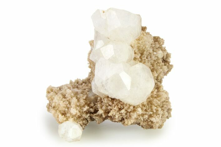 Colorless Trapezohedral Analcime on Druzy Quartz - Argentina #336394